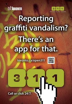 Reporting graffiti vandalism? There's an app for that. toronto.ca/open311