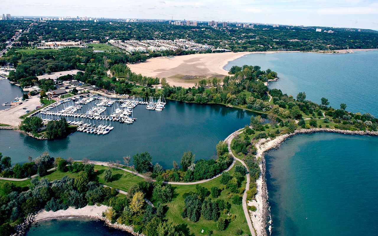 Aerial view of Ashbridges Bay Park