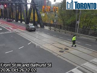 Live traffic camera: Bathurst St at Front St W