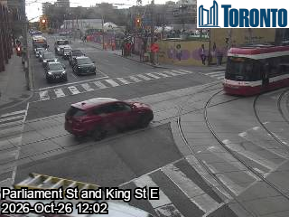 Live traffic camera: King St E at Parliament St