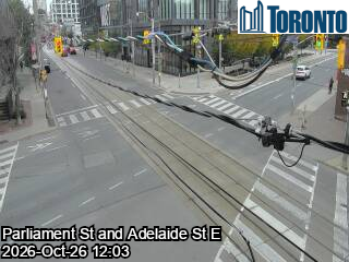 Live traffic camera: Adelaide St E at Parliament St