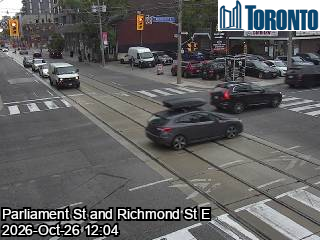 Live traffic camera: Richmond St E at Parliament St