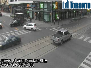 Live traffic camera: Jarvis St at Dundas St E