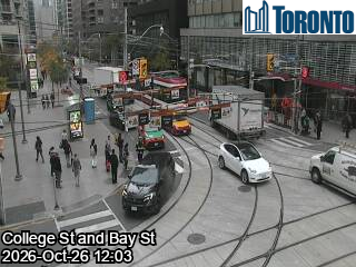 Live traffic camera: Bay St at College St