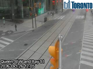 Live traffic camera: Bay St at Queen St W