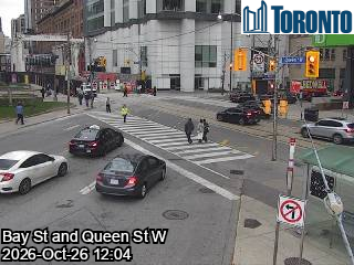 Live traffic camera: Bay St at Queen St W (camera 2)