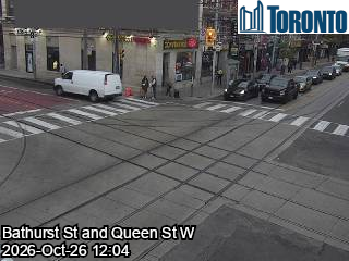Live traffic camera: Bathurst St at Queen St W