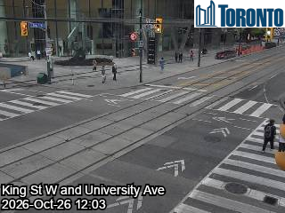 Live traffic camera: University Ave at King St W