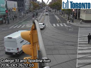 Live traffic camera: Spadina Ave at College St
