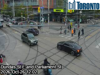 Live traffic camera: Dundas St E at Parliament St