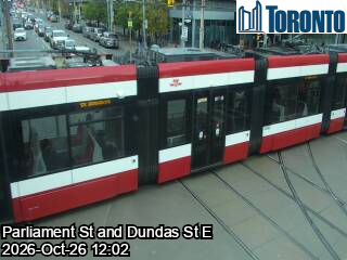 Live traffic camera: Dundas St E at Parliament St (camera 2)