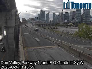 Webcam of Don Valley Parkway at WestBound Gardiner