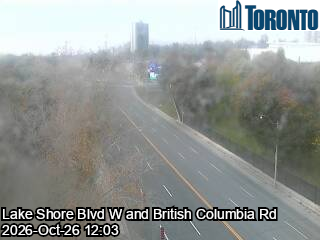 Live traffic camera: Lake Shore Blvd W at British Columbia Rd / Lakeshore British Columbia Ramp (camera 2)