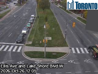 Live traffic camera: Lake Shore Blvd W at Ellis Ave