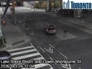 Live traffic camera: Lake Shore Blvd E at Lower Sherbourne St (camera 2)