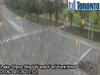 Live traffic camera: Lake Shore Blvd W at Fort York Blvd