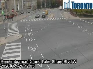 Live traffic camera: Lake Shore Blvd W at Strachan Ave / Remembrance Dr