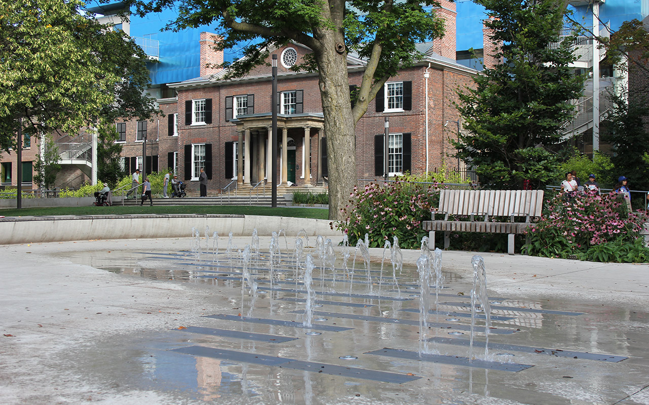 The splash pad at Grange Park.