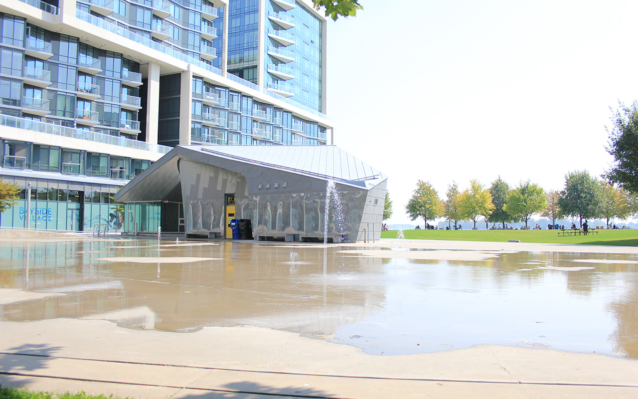Splash pad at Sherbourne Common.