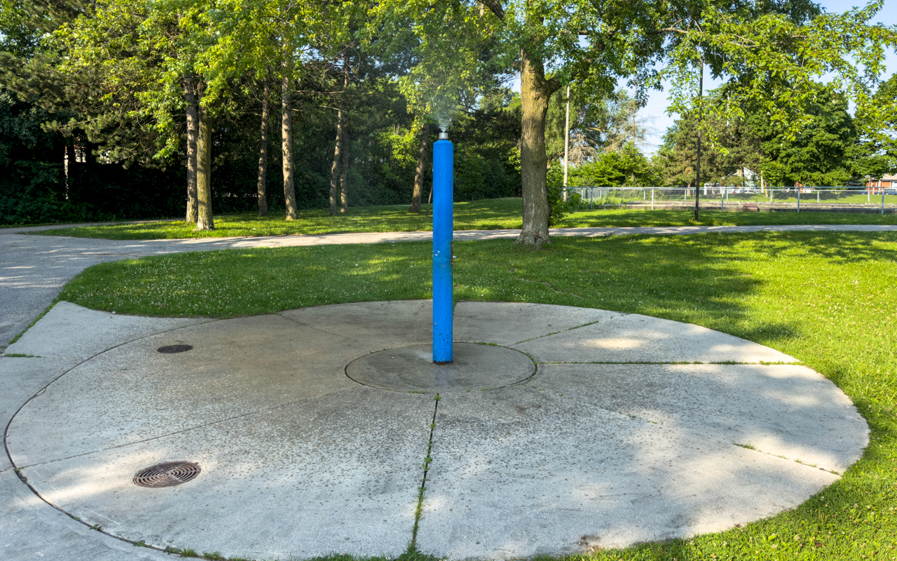 Splash pad at Jack Goodlad Park. 