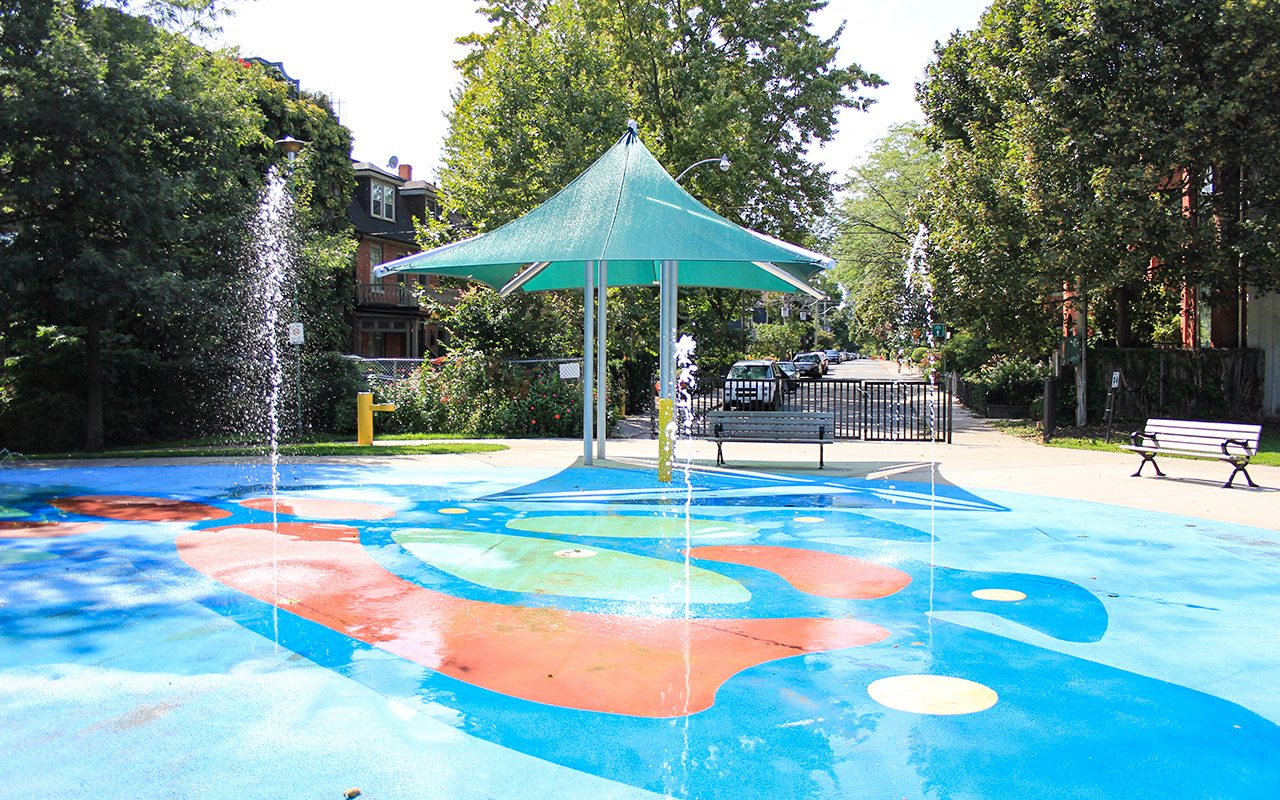 Splash pad at Wellesley Park