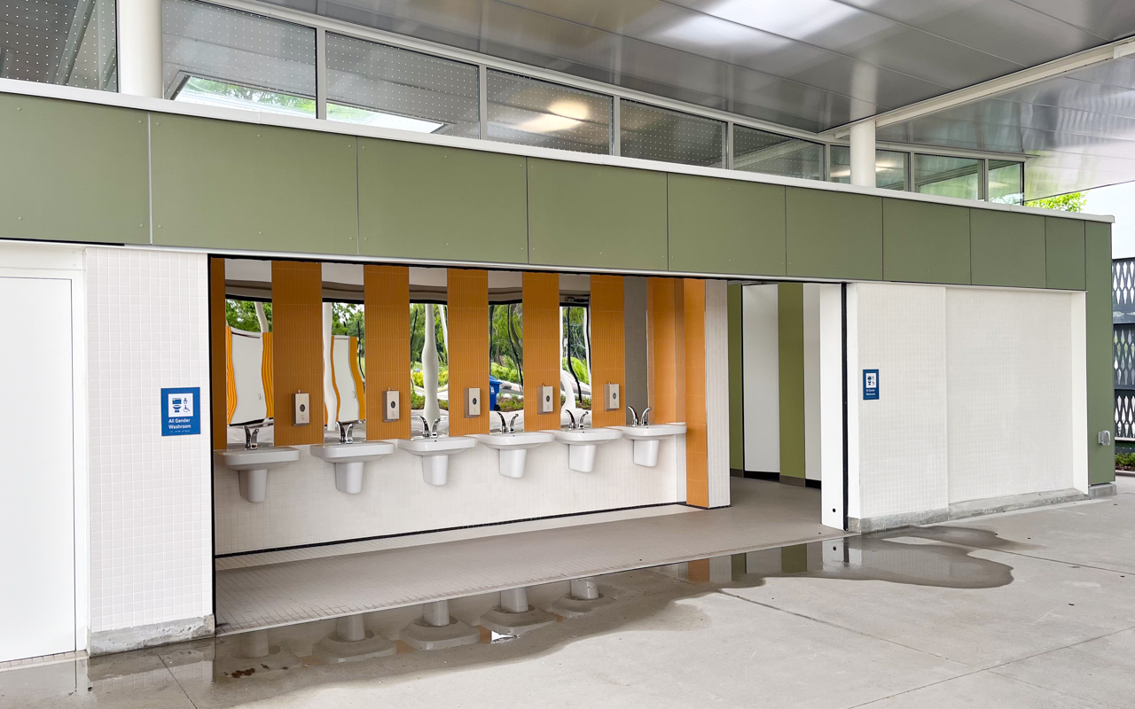 Entrance to the universal washrooms in Kidstown Waterpark
