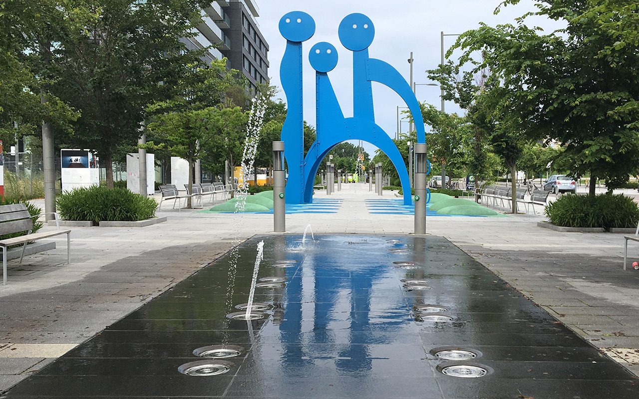 The splash pad at Diamond Jubilee Promenade.