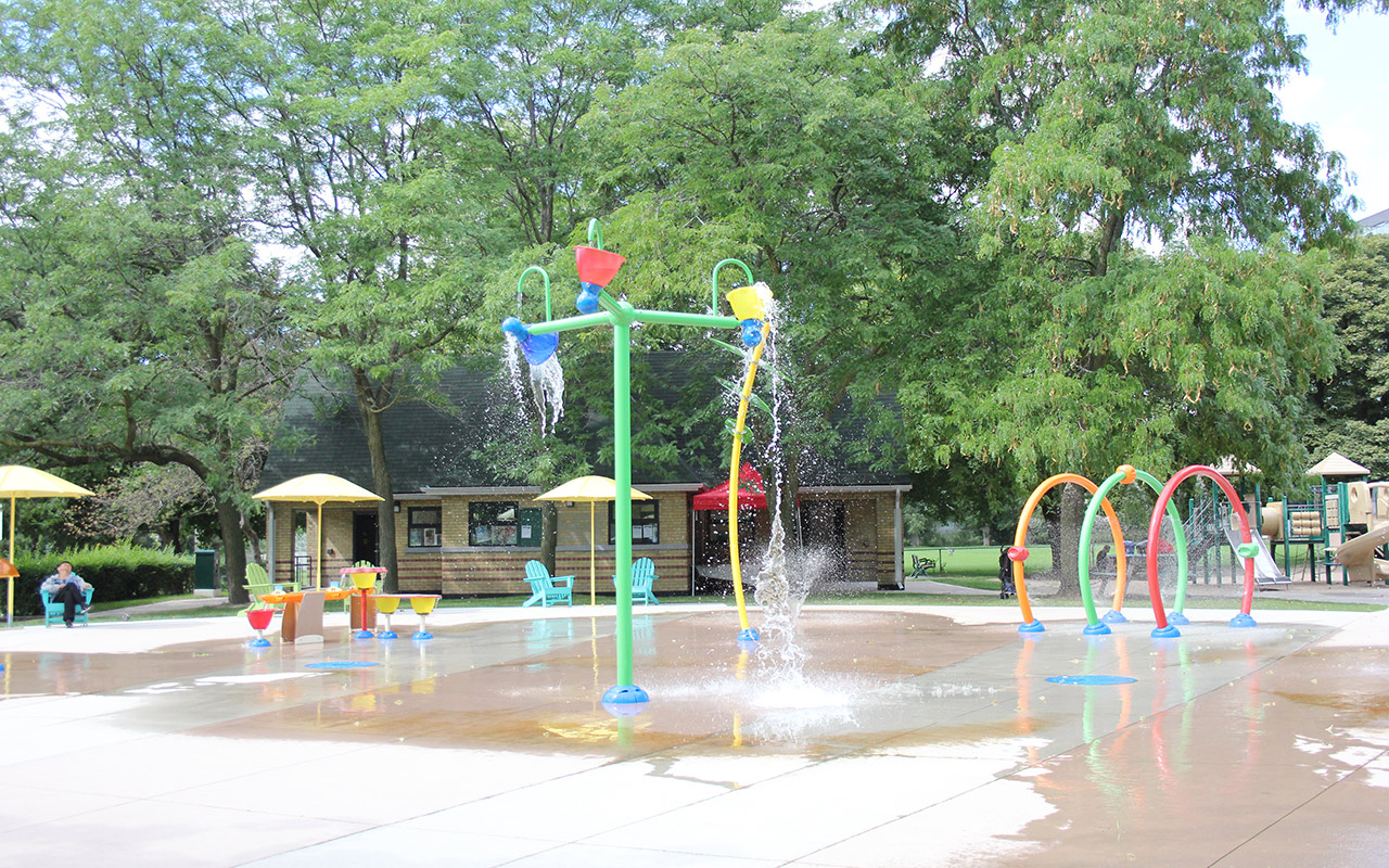 The splash pad at MacGregor Playground.