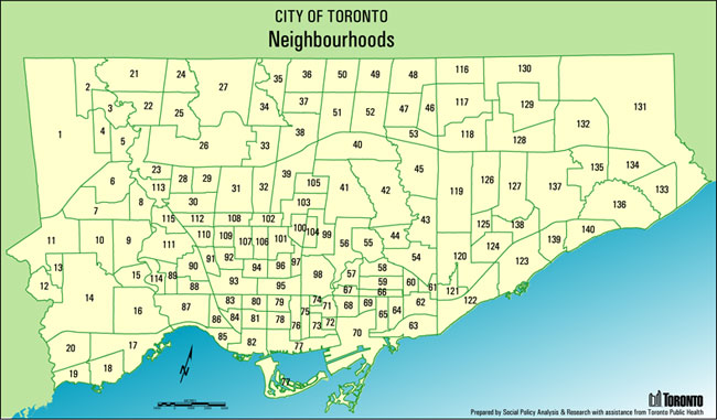 Map Of Toronto Neighbourhoods | Zip Code Map