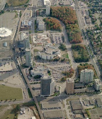 aerial map showing the Scarborough Civic Building Area