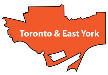 Map showing boundary of Toronto & East York