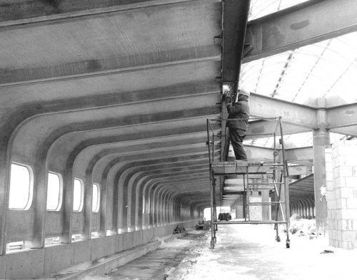 Construction of Yorkdale subway station