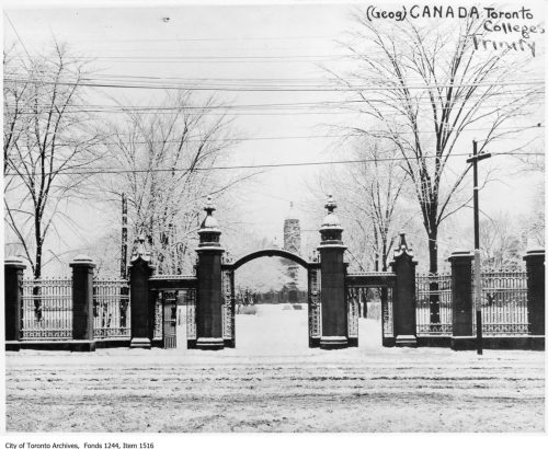 Trinity College gates, Queen Street West