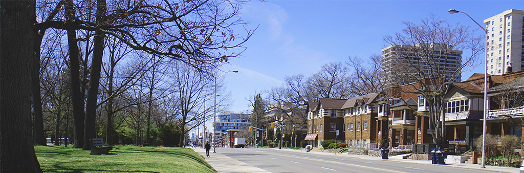 View of Bloor Street looking west along High Park