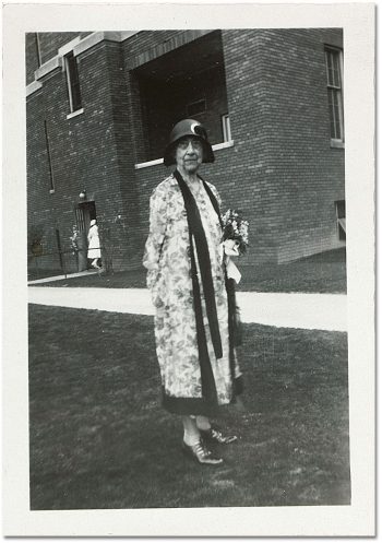 Miss Snively at a garden party