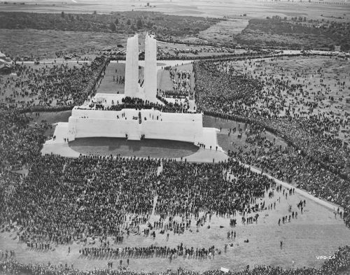 Crowds around Vimy Memorial