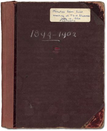 picture of cover of bound minute book of the Alumnae Assoc. of Toronto General Hospital Training School of Nurses 1894-1902