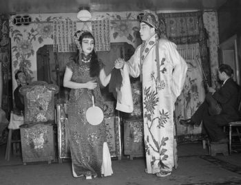 Performers sing opera at the Chinese Freemasons’ Hall