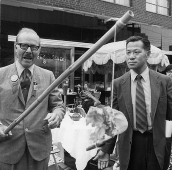 Ying Hope with Mayor William Dennison at the Dragon Mall