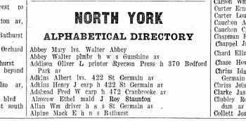 The Toronto City Directory 1926