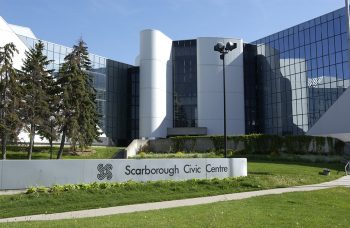 View of the south entrance of Scarborough Civic Centre