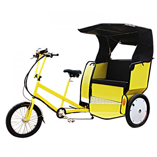 Yellow bicycle pedicab
