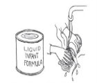 read label and wash can with water