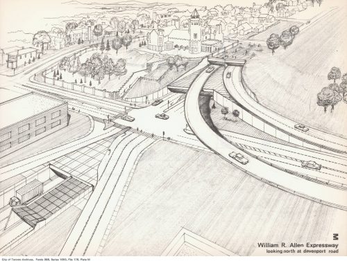 Sketch of proposed intersection, Allen Expressway and Davenport Road