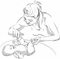 woman tickling baby feet