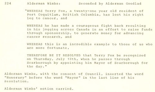 A picture of the Scarborough Council Minutes, June 23,1980, page 169