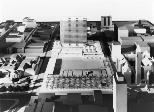 Model of rectangular highrise building