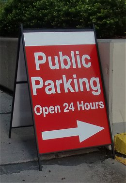 Temporary a-frame sign.