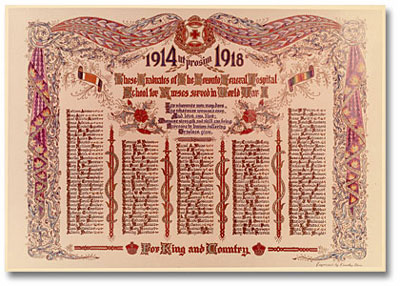 Honour roll of graduates who served in the First World War 1952