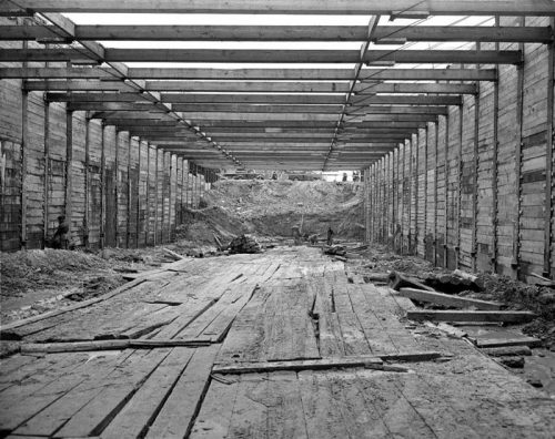 Excavation before pouring of concrete